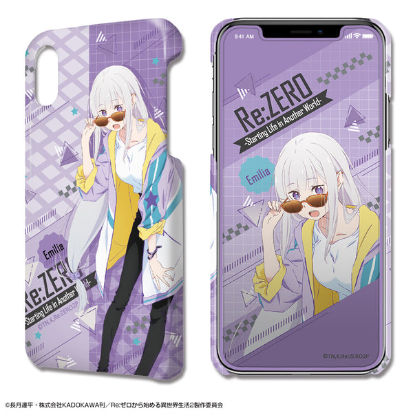 『Re:ゼロから始める異世界生活』デザジャケット Ver.3 iPhone XRケース&保護シート デザイン01(エミリア)